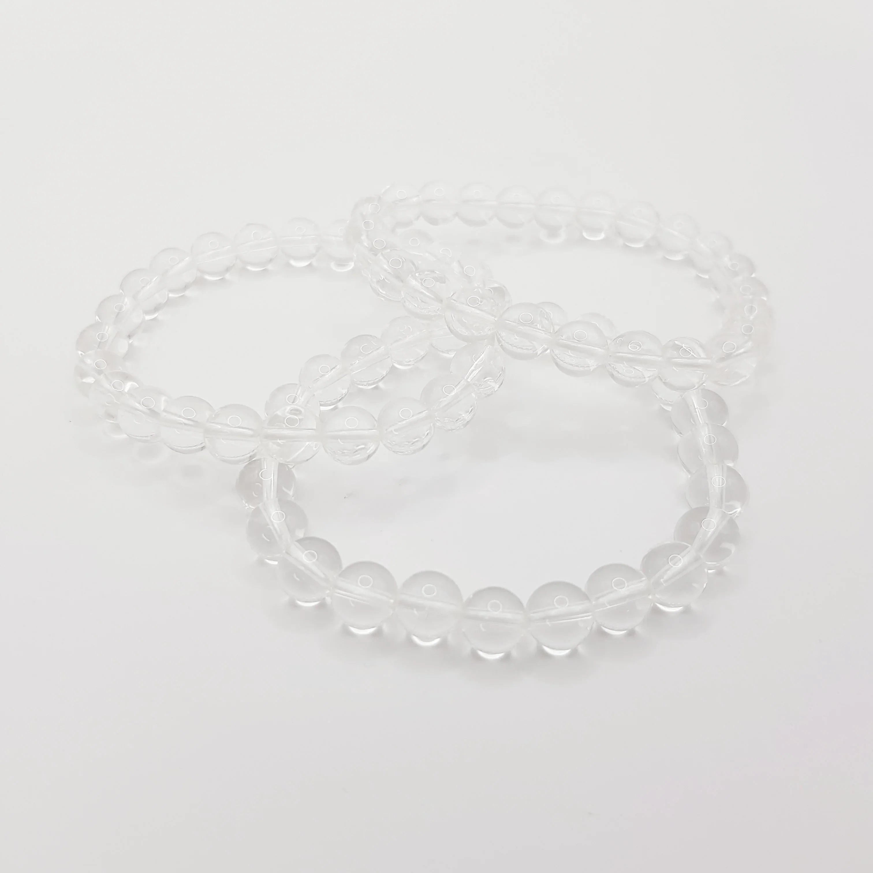 Klarer Quarz-Perlenarmband – One-Size, Dehnbar, Handgefertigt - World of Crystals