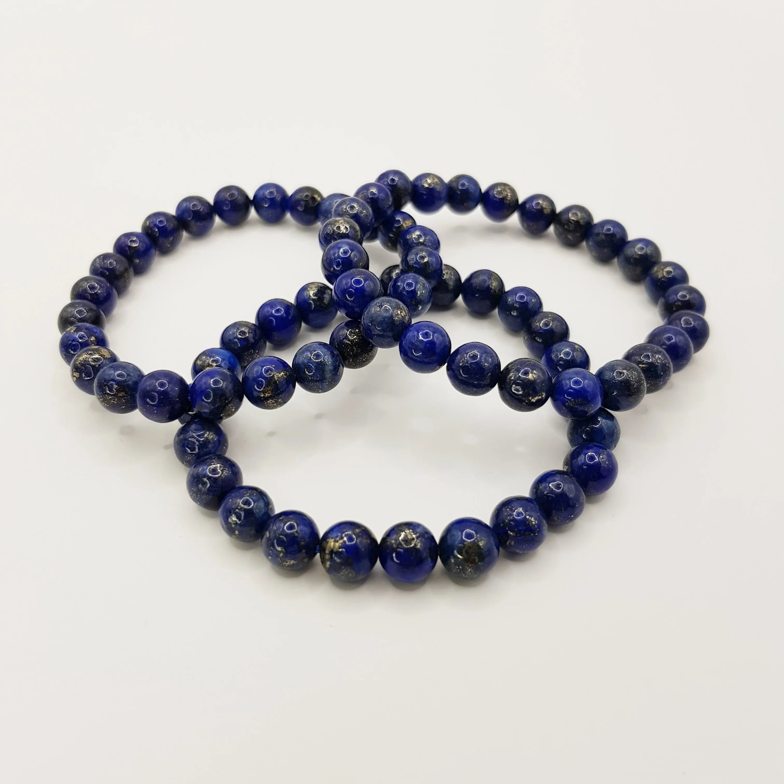 Lapislazuli-Perlenarmband – One-Size, Dehnbar, Handgefertigt - World of Crystals