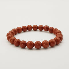 Roter Jaspis-Perlenarmband – One-Size, Dehnbar, Handgefertigt - World of Crystals
