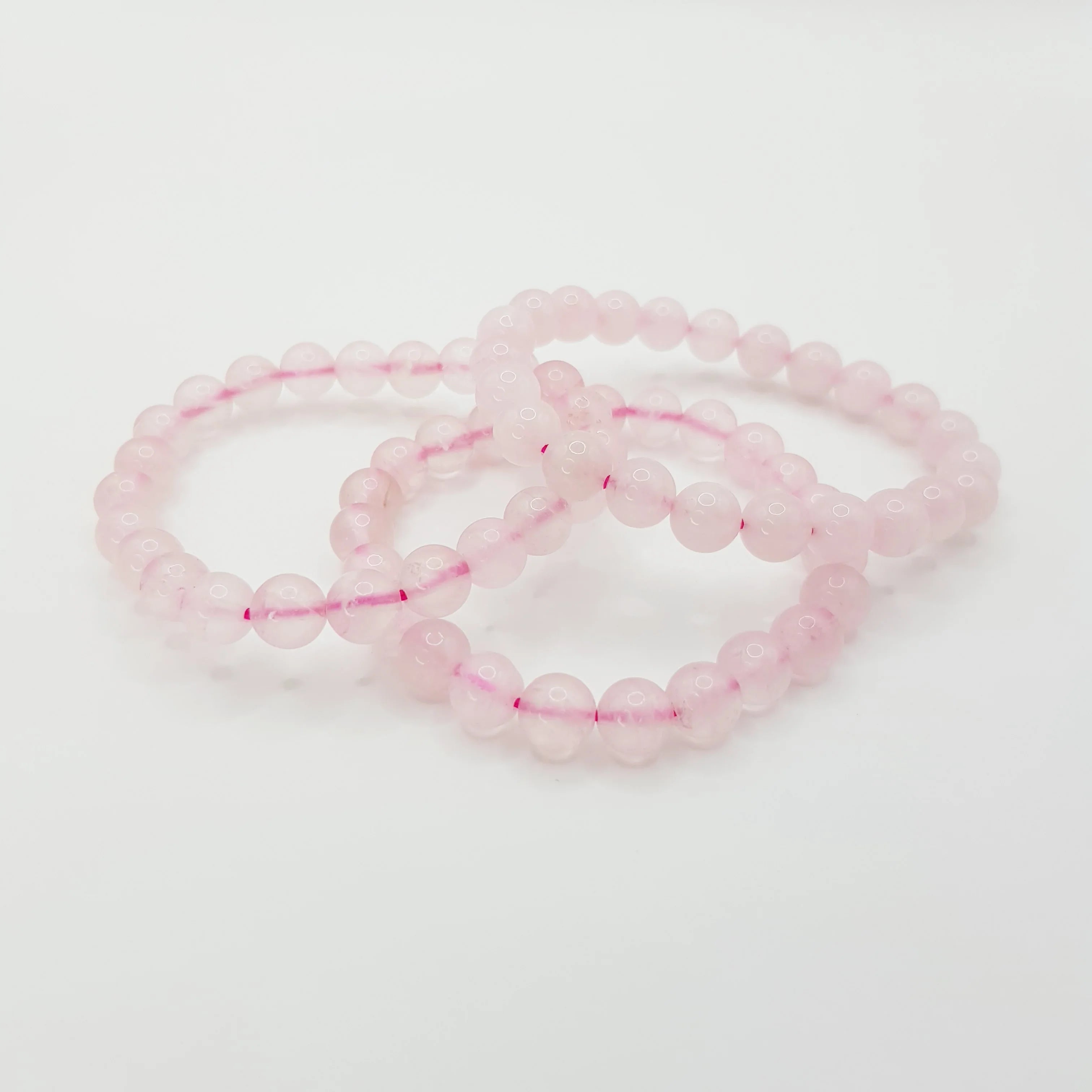 Rosenquarz-Perlenarmband – One-Size, Dehnbar, Handgefertigt - World of Crystals