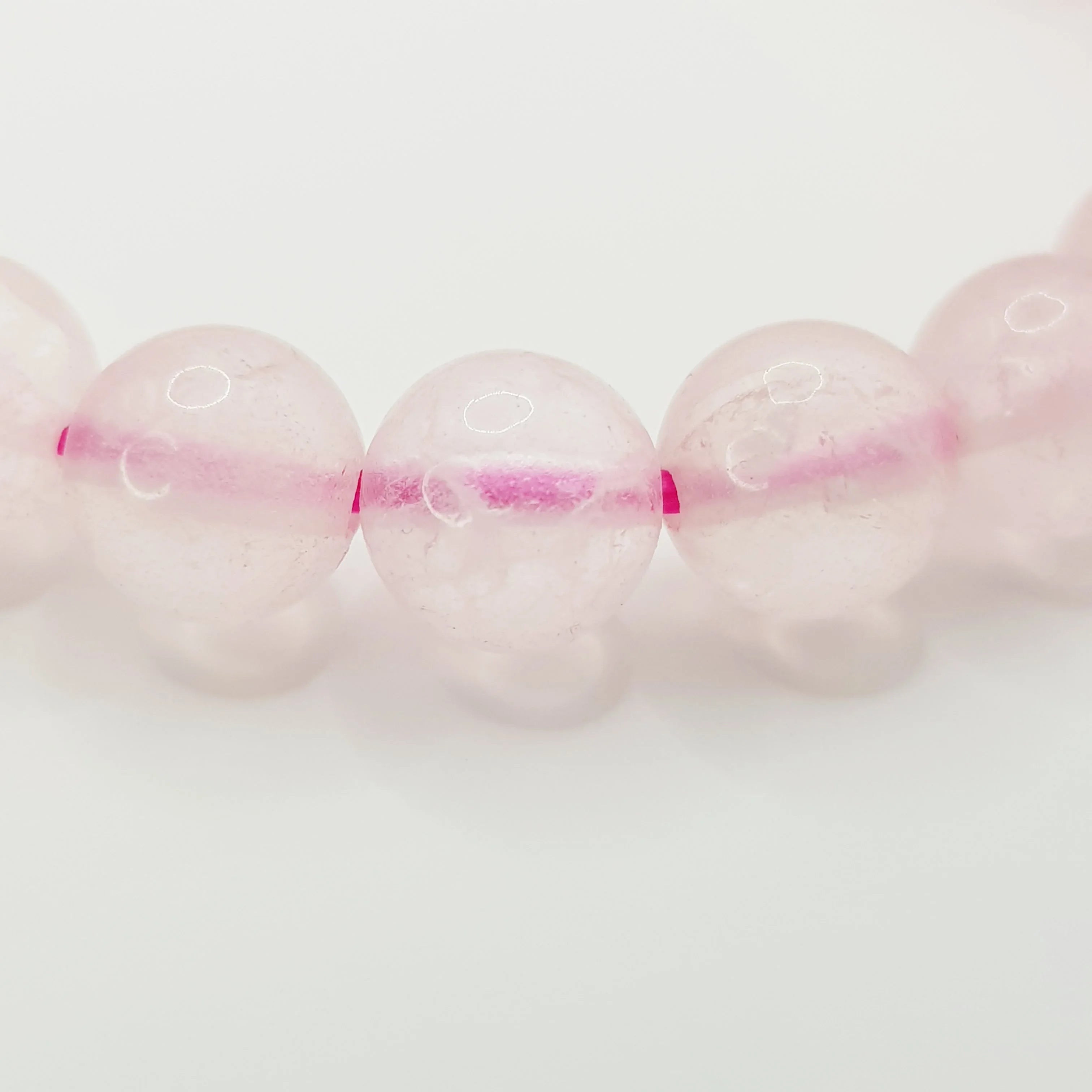 Rosenquarz-Perlenarmband – One-Size, Dehnbar, Handgefertigt - World of Crystals