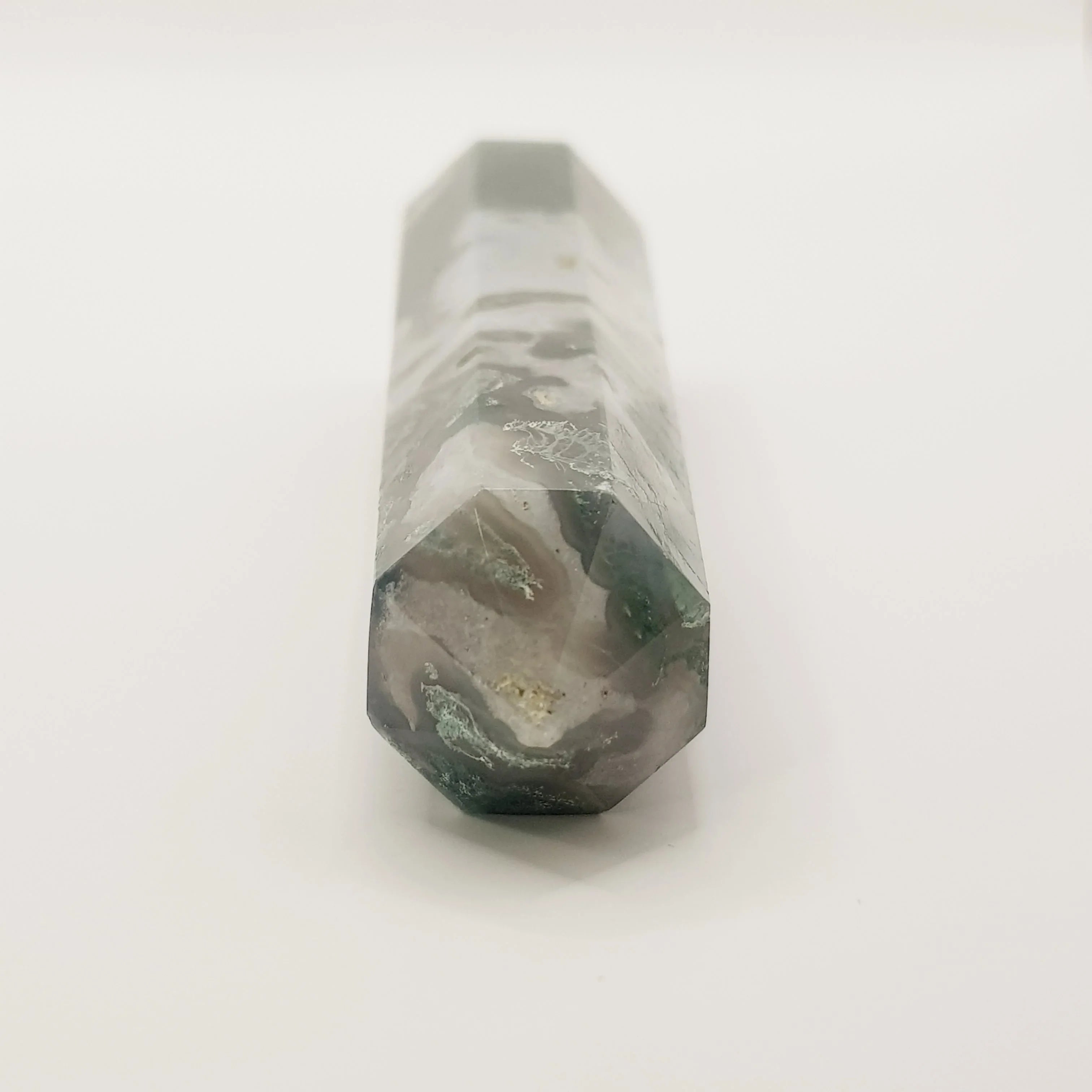 Moosachat-Obelisk Turm – 5-15cm, Handgefertigt - World of Crystals